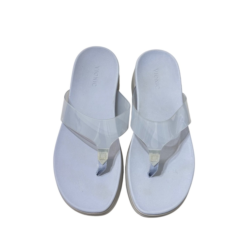 Vionic Luminous Platform Thong Sandals 9 Blue Excellent Orthotic Casual - Picture 5 of 10